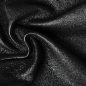 closeup of wrinkled black leather